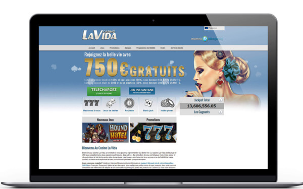 LaVida casino : Recevez 750 euros de bonus de bienvenue