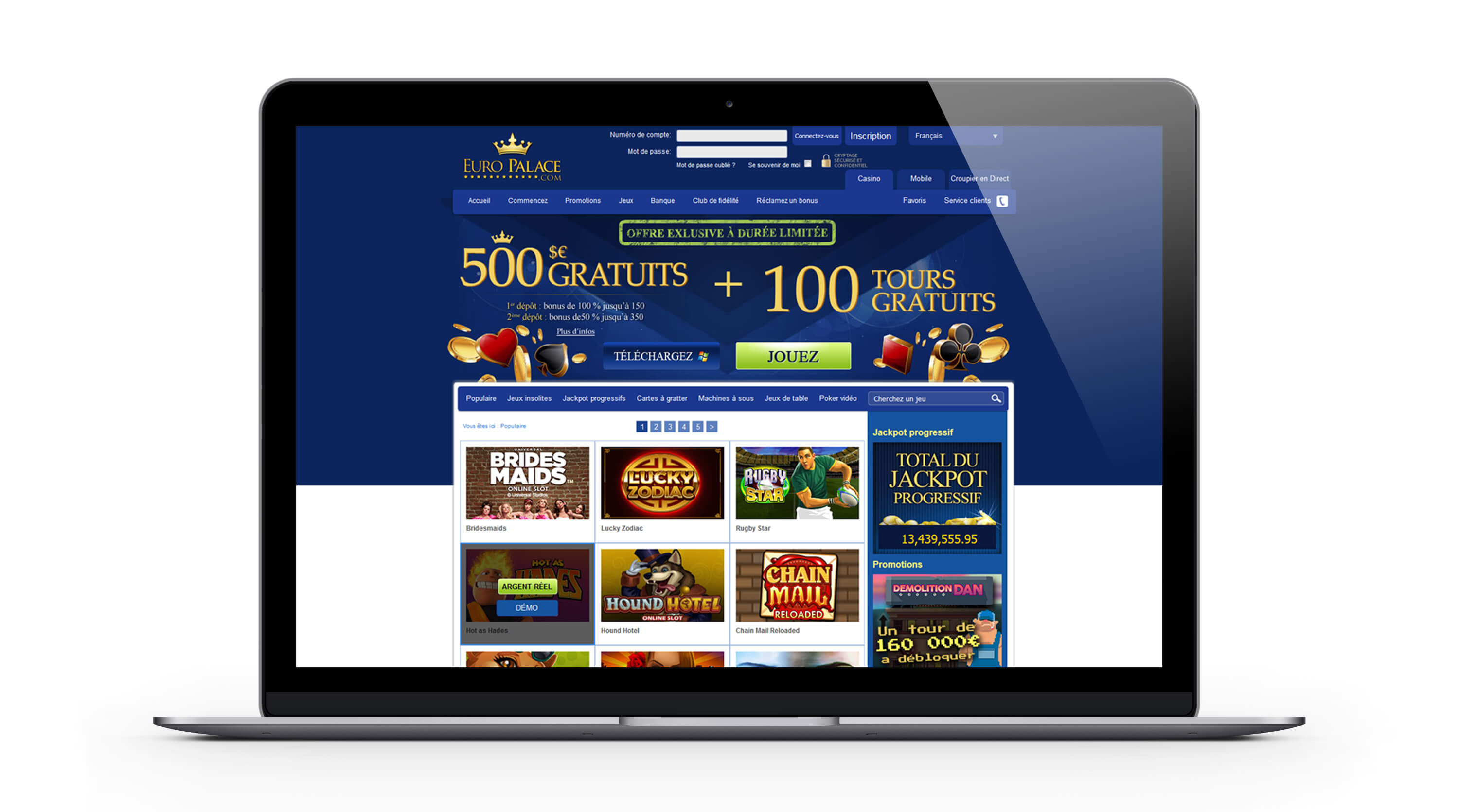 Euro Palace casino :500 euros de bonus gratuit